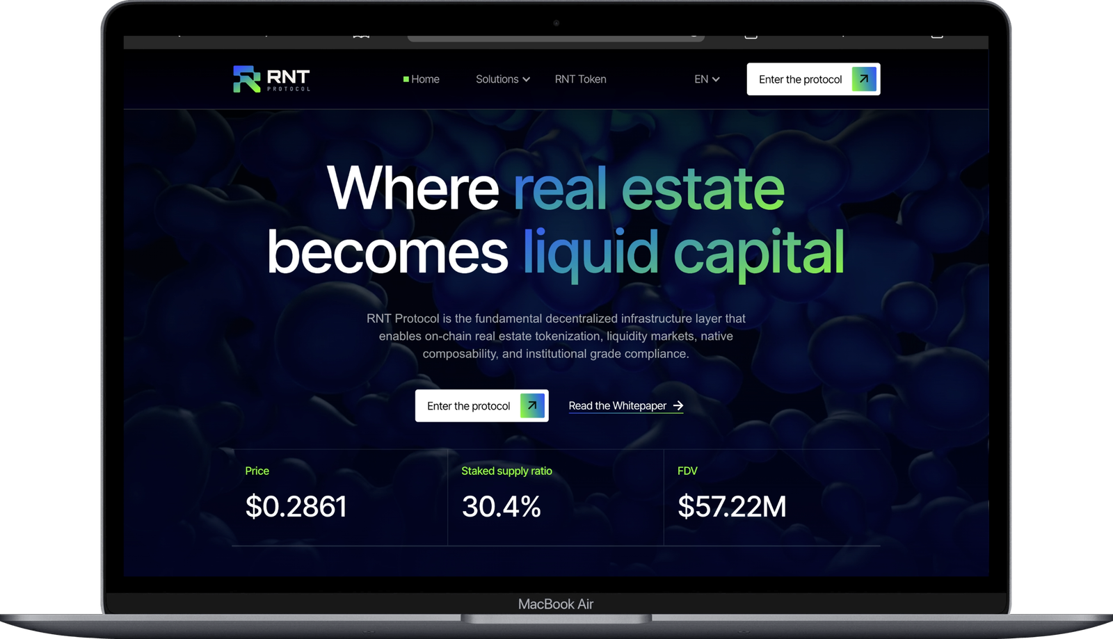 rnt.finance en un MacBook Air