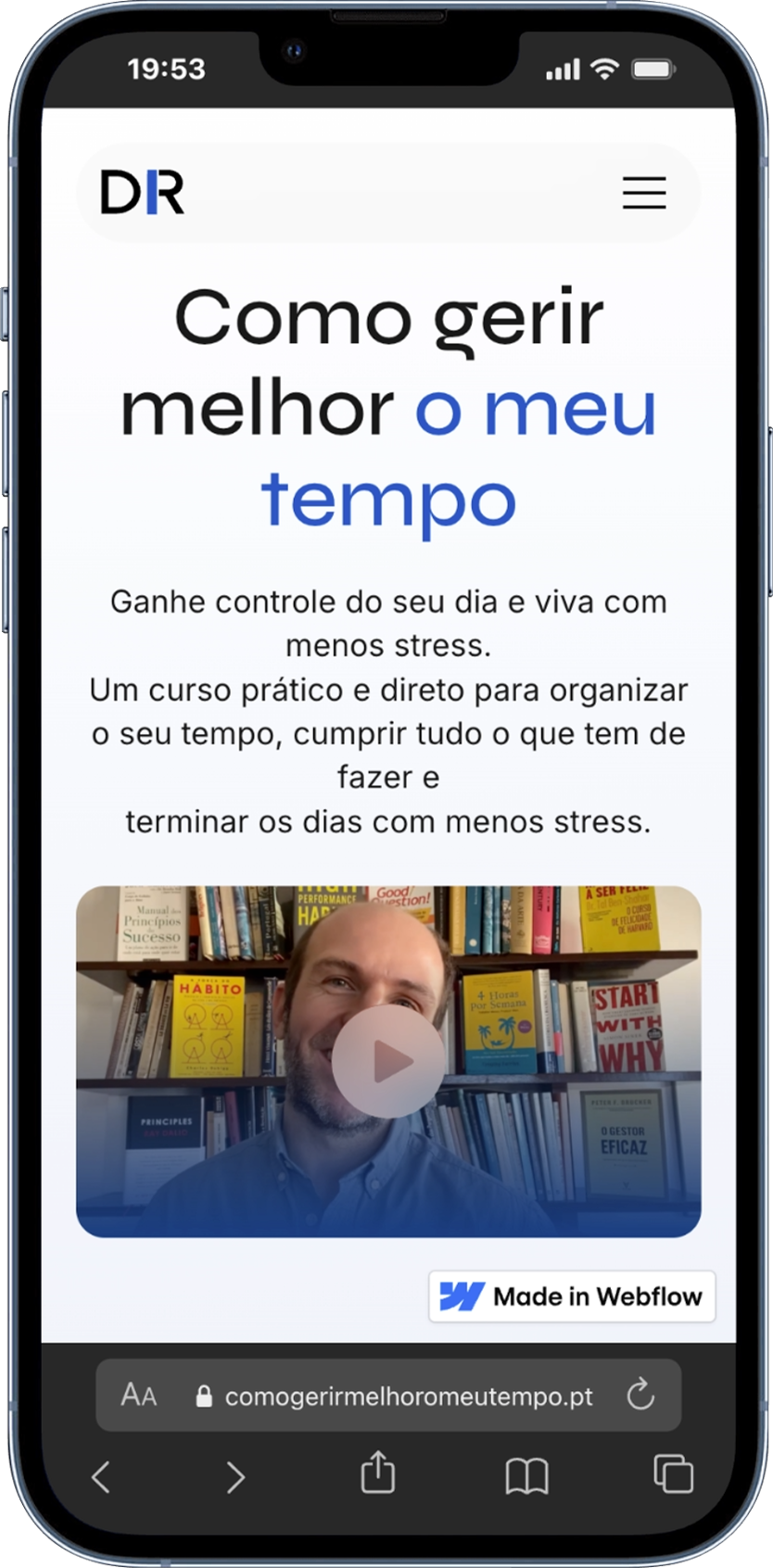comogerirmelhoromeutempo.pt en móvil, portada