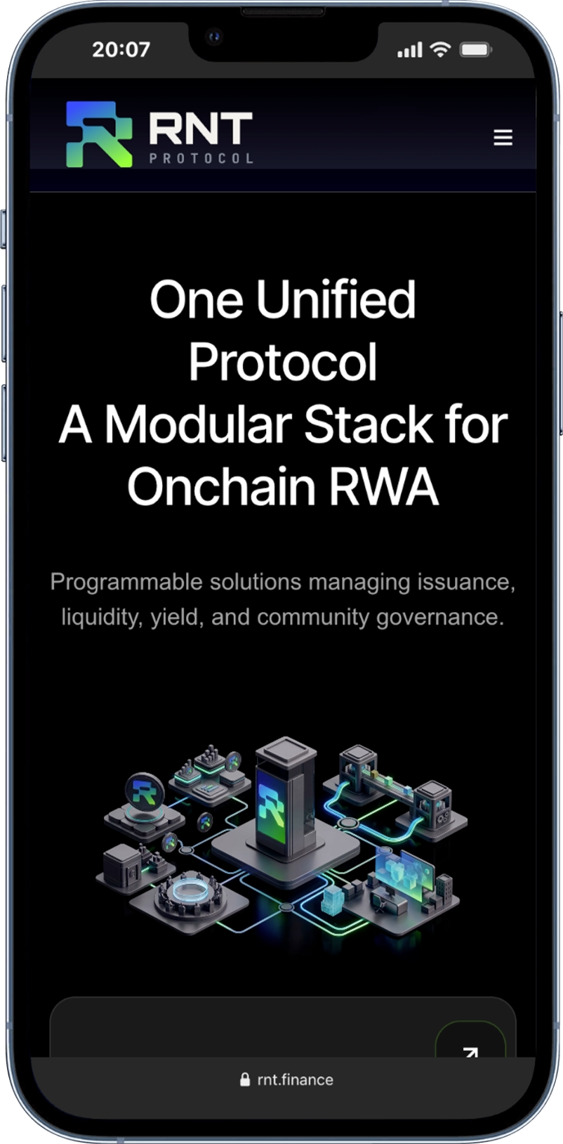 rnt.finance en móvil: One Unified Protocol
